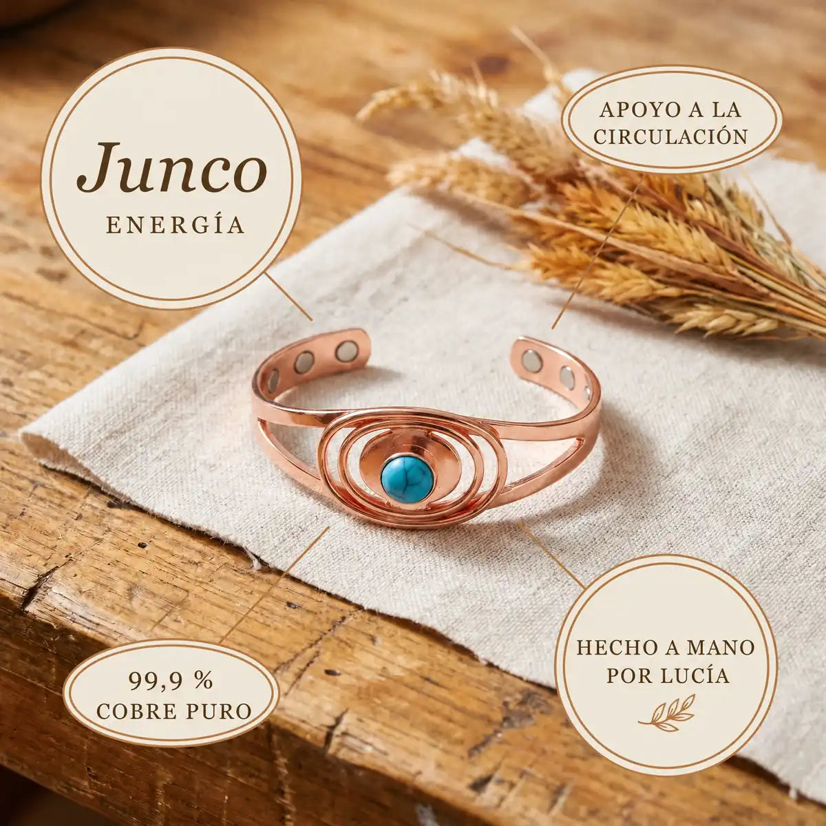 Pulsera de cobre Junco
