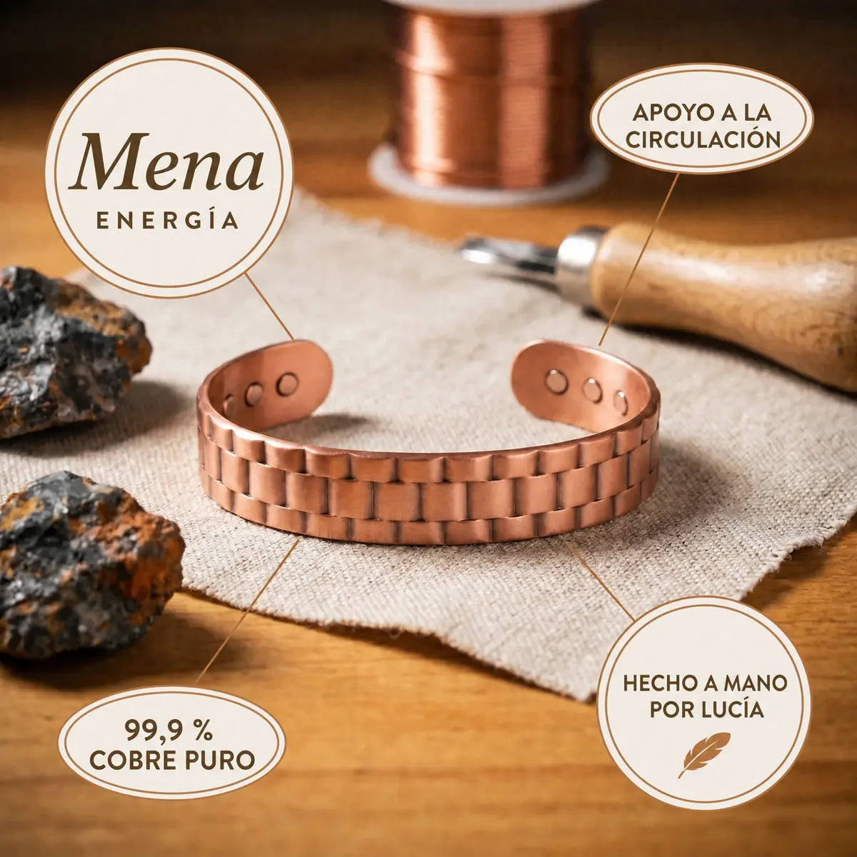 Pulsera de cobre Mena para hombre