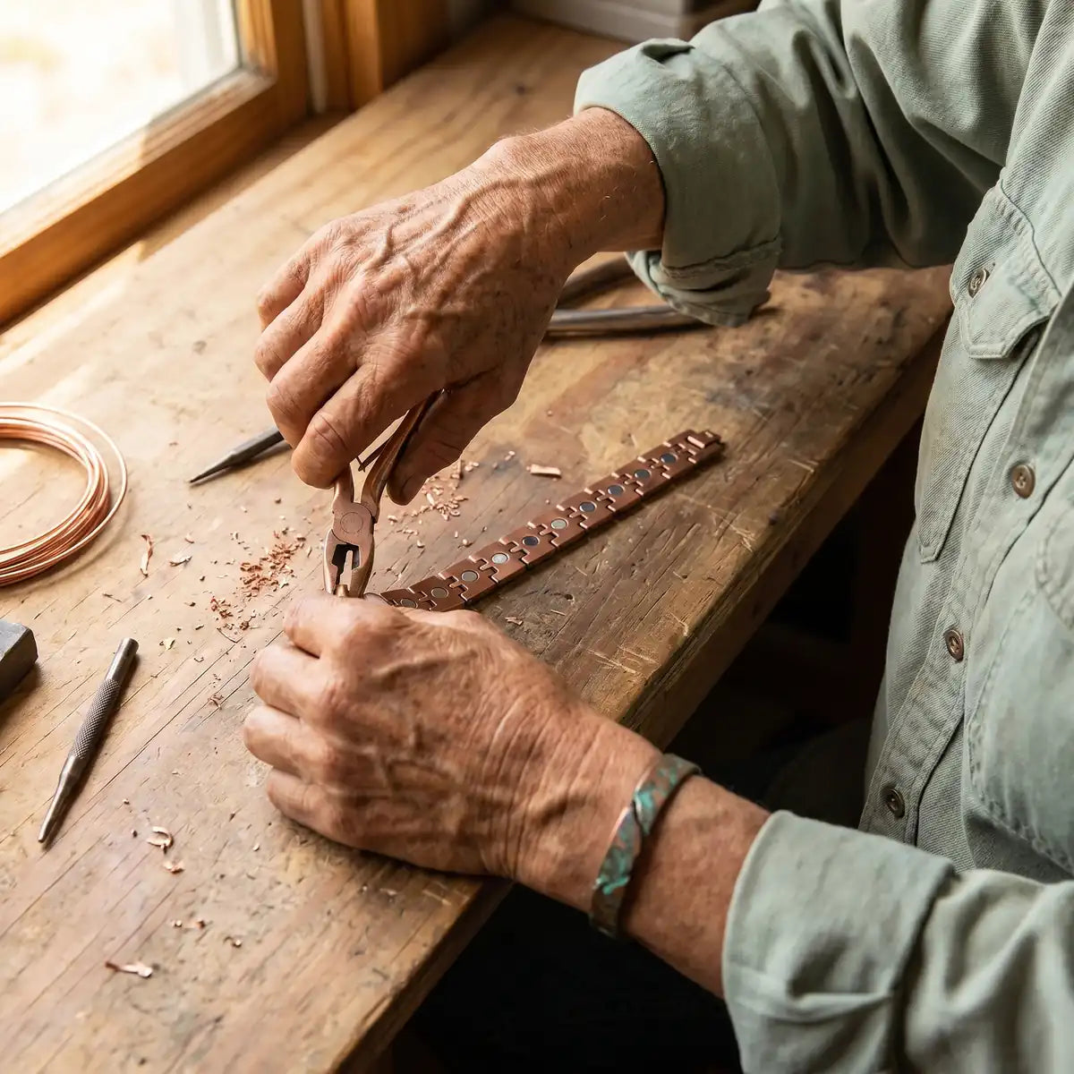 Pulsera de cobre Pico para hombre