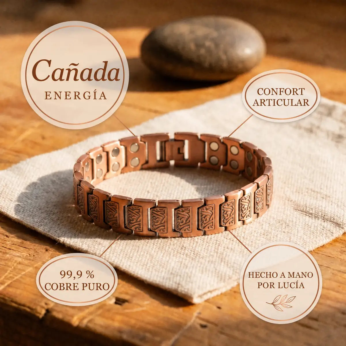 Pulsera de cobre Cañada para hombre