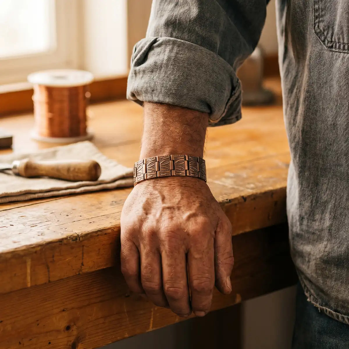 Pulsera de cobre Temple para hombre
