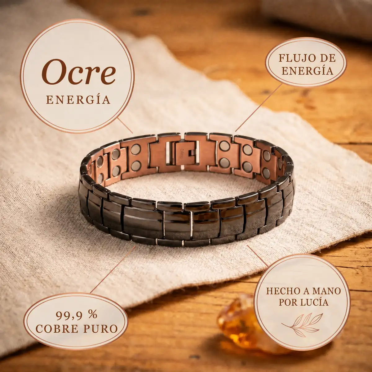 Pulsera de cobre Ocre para hombre