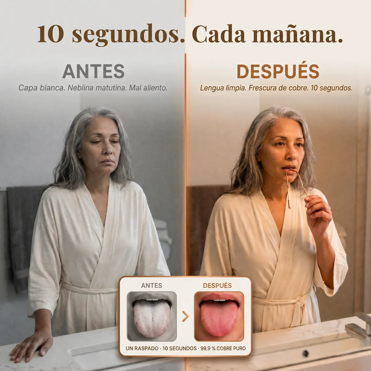 Limpiador de lengua de cobre puro