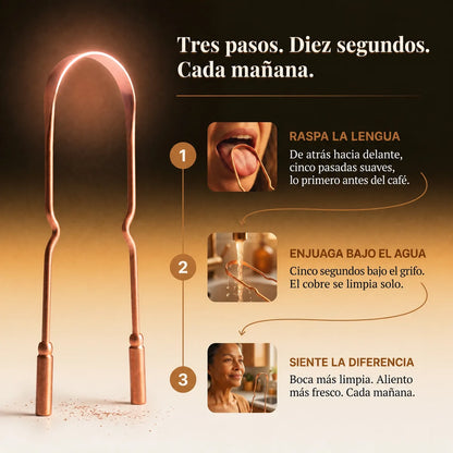 Limpiador de lengua de cobre puro