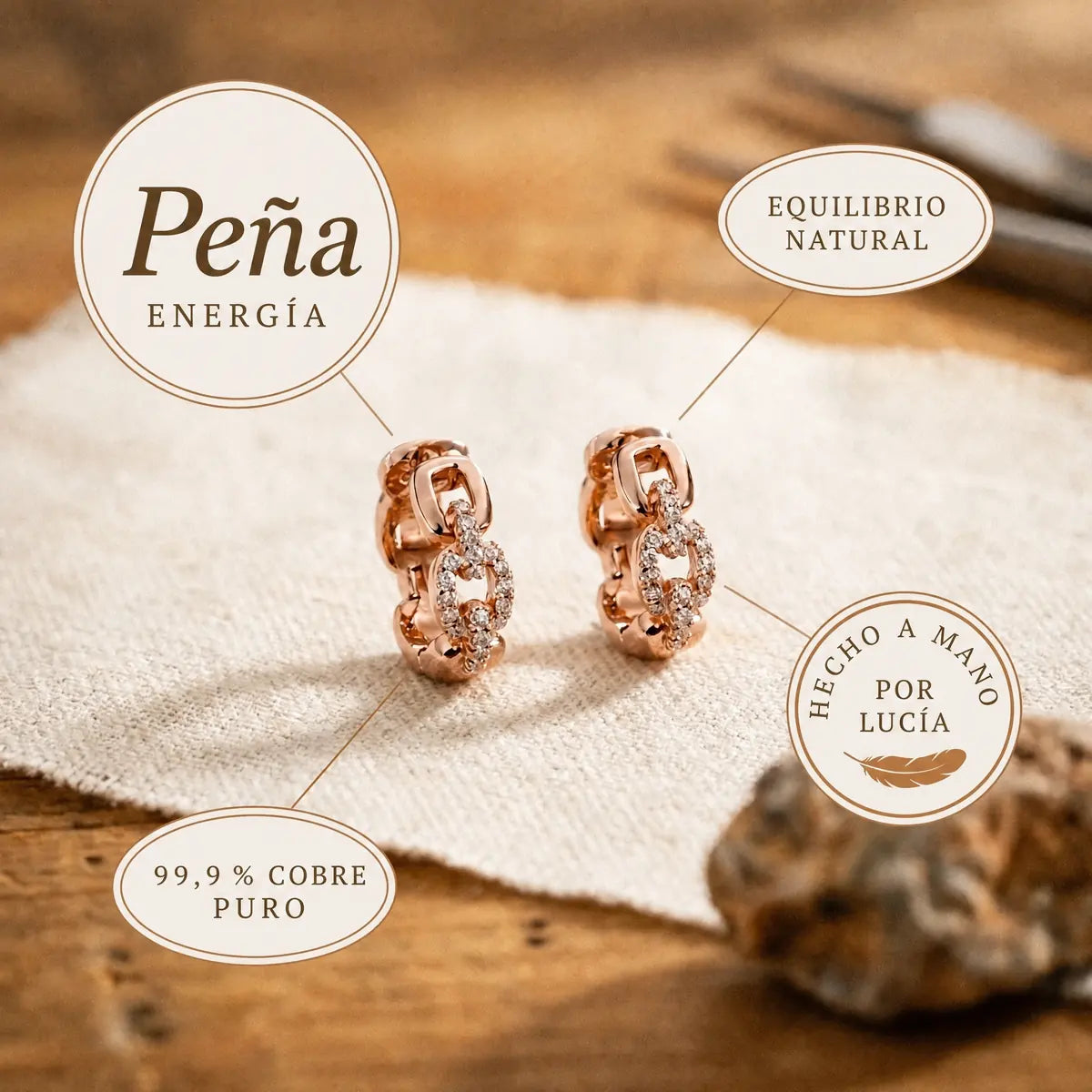 Pendientes de cobre Peña