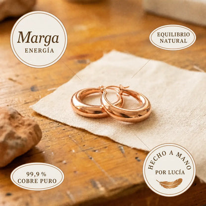 Pendientes de cobre Marga