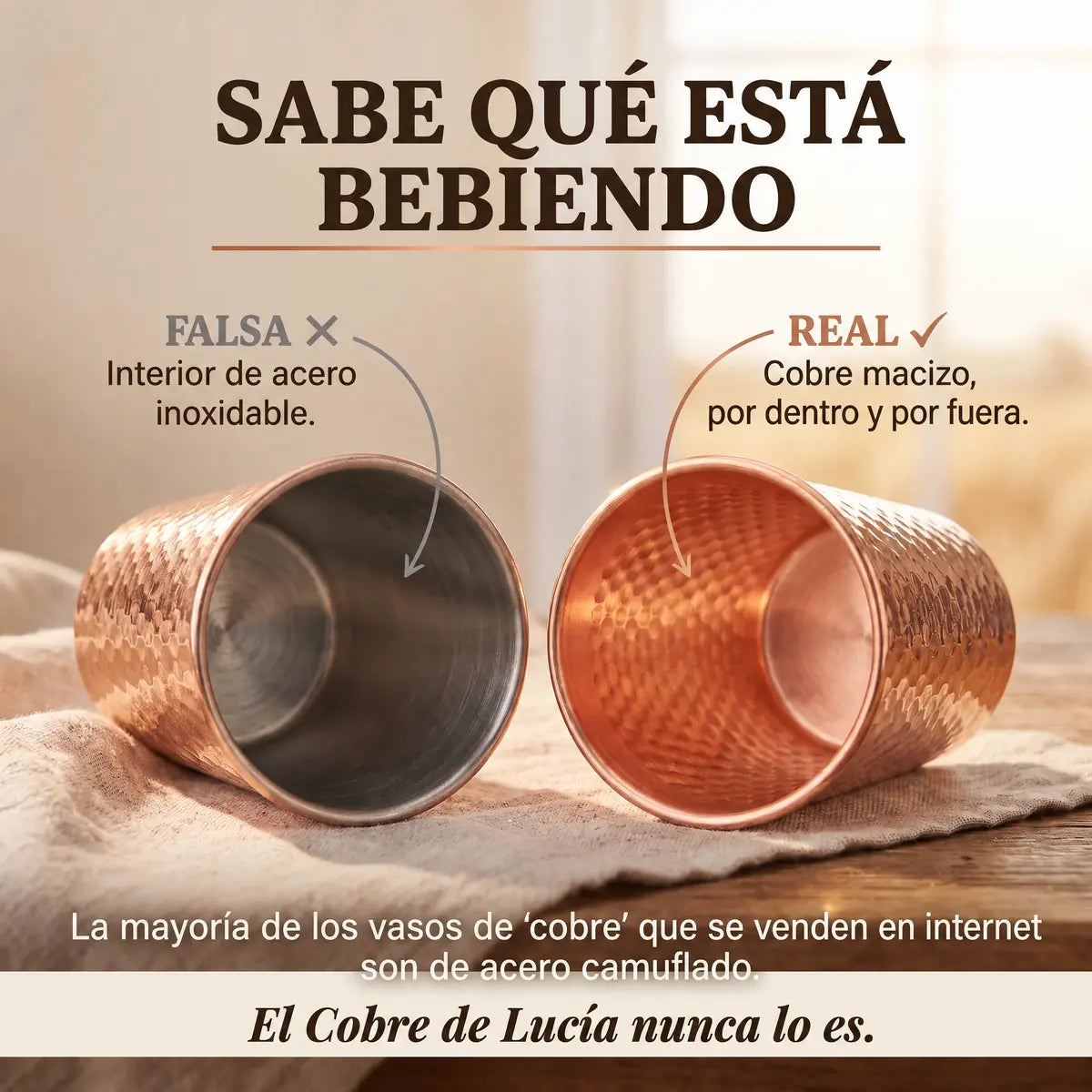 Vaso de cobre puro