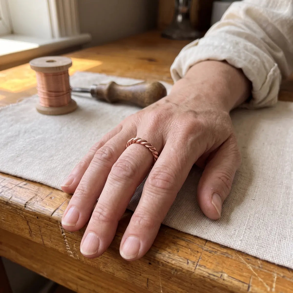 Anillo tensor de cobre