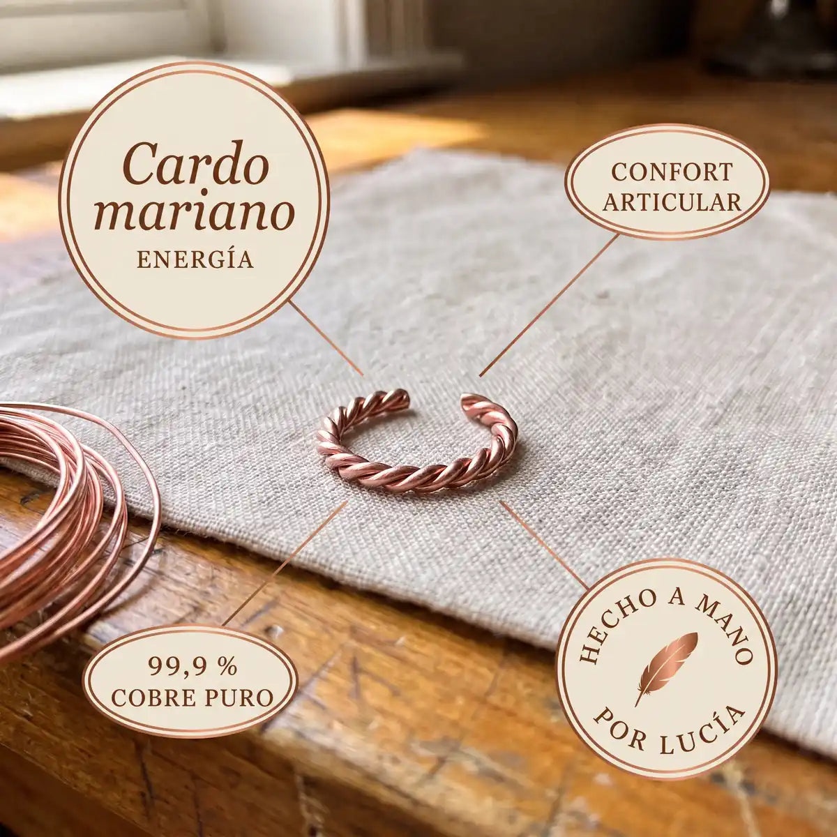 Anillo tensor de cobre