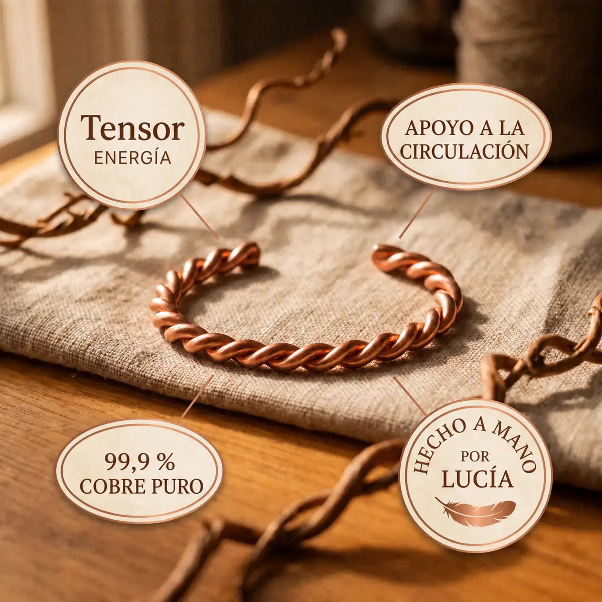 Pulsera de cobre Tensor