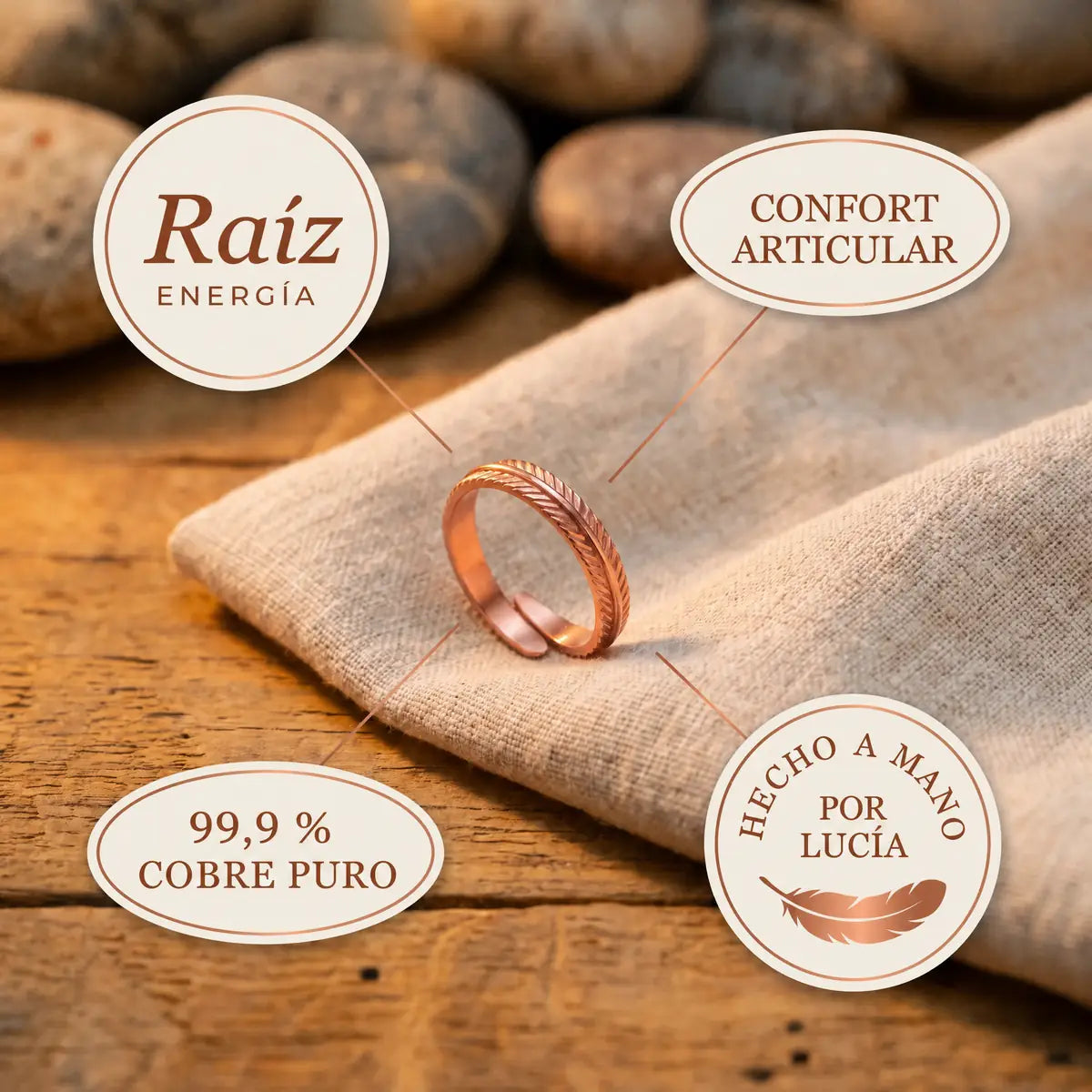 Anillo de cobre Raíz