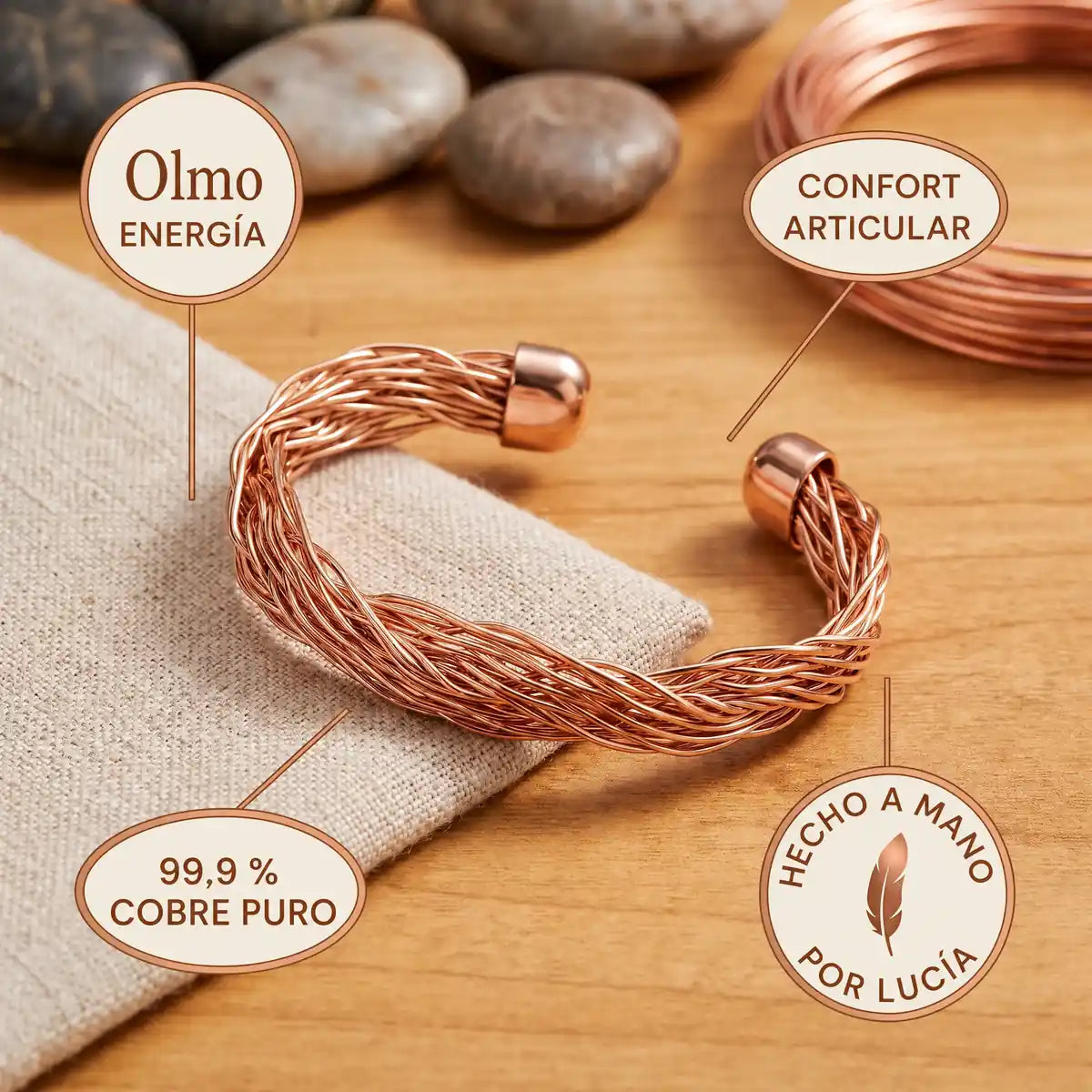 Brazalete de cobre Olmo