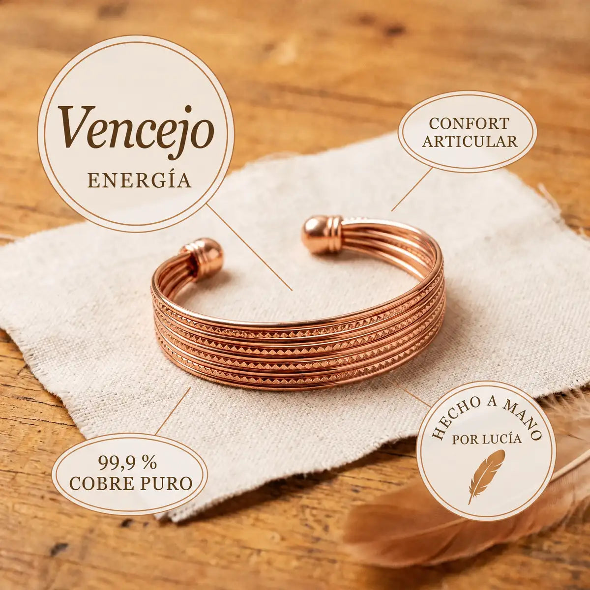 Pulsera de cobre Vencejo