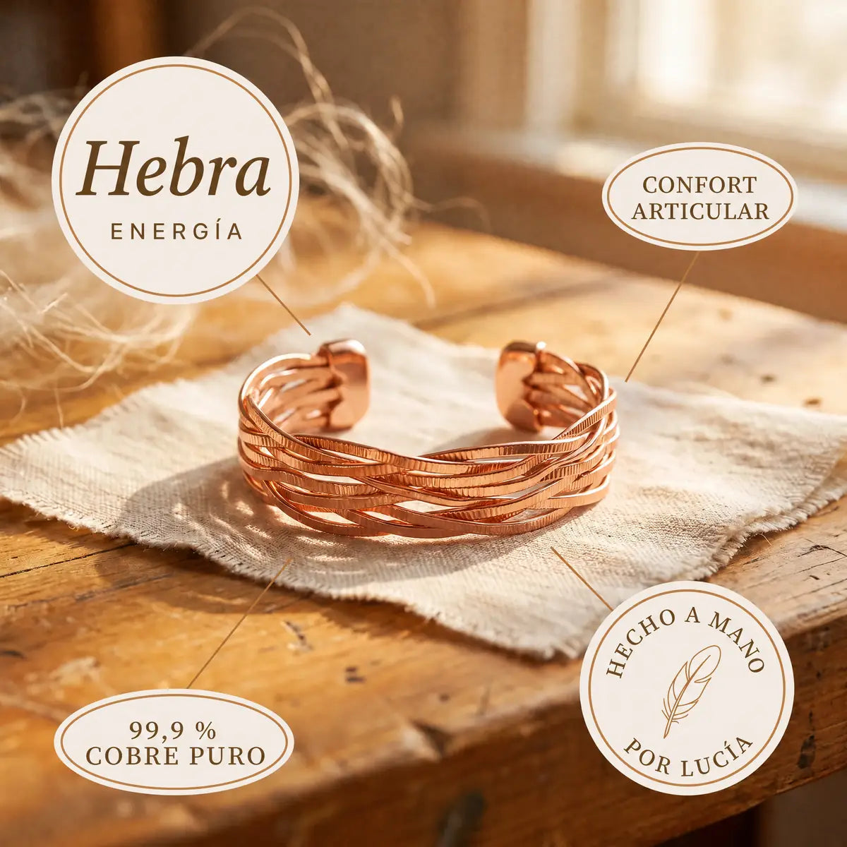 Pulsera de cobre Hebra