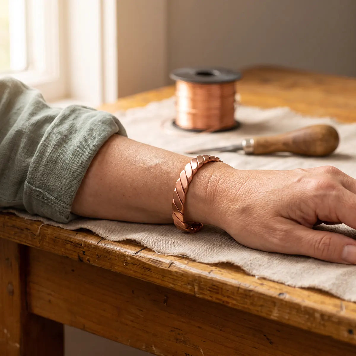Pulsera de cobre Musgo
