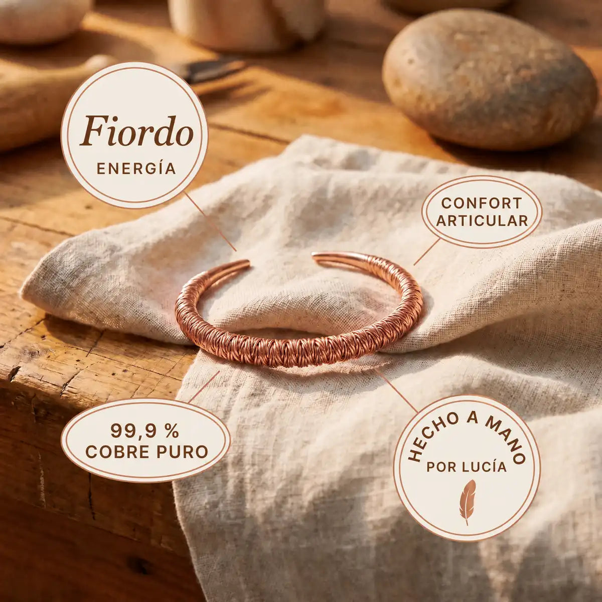 Brazalete de cobre Fiordo