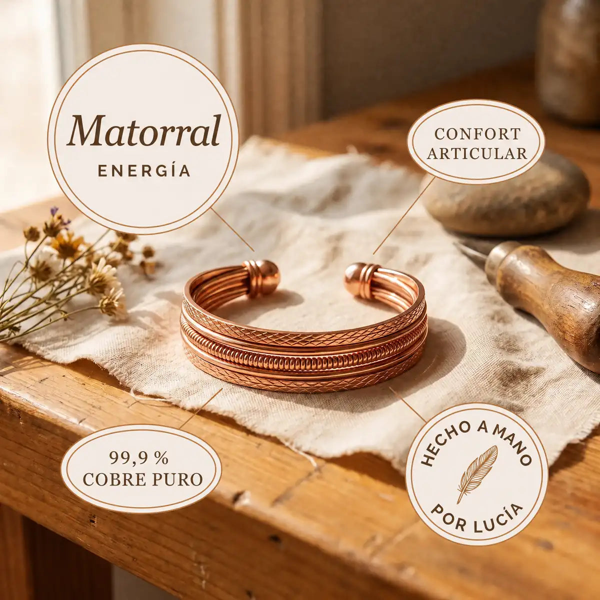 Pulsera de cobre Matorral