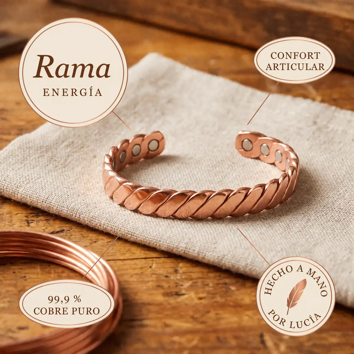 Pulsera de cobre Rama