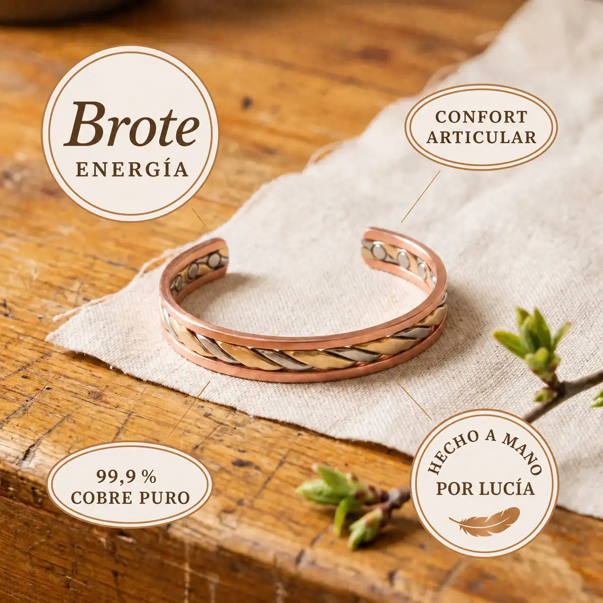Pulsera de cobre Brote