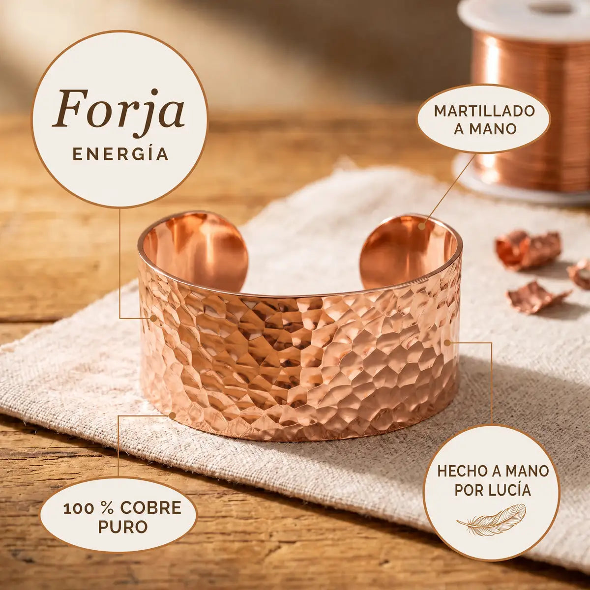Pulsera de cobre Forja