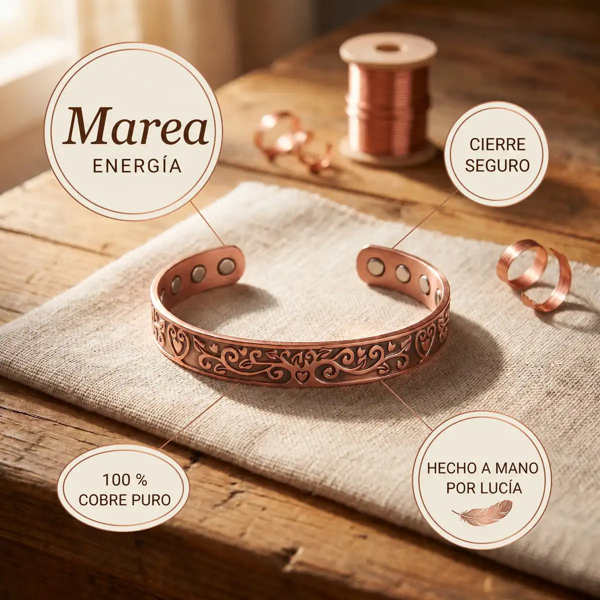Pulsera de cobre Marea