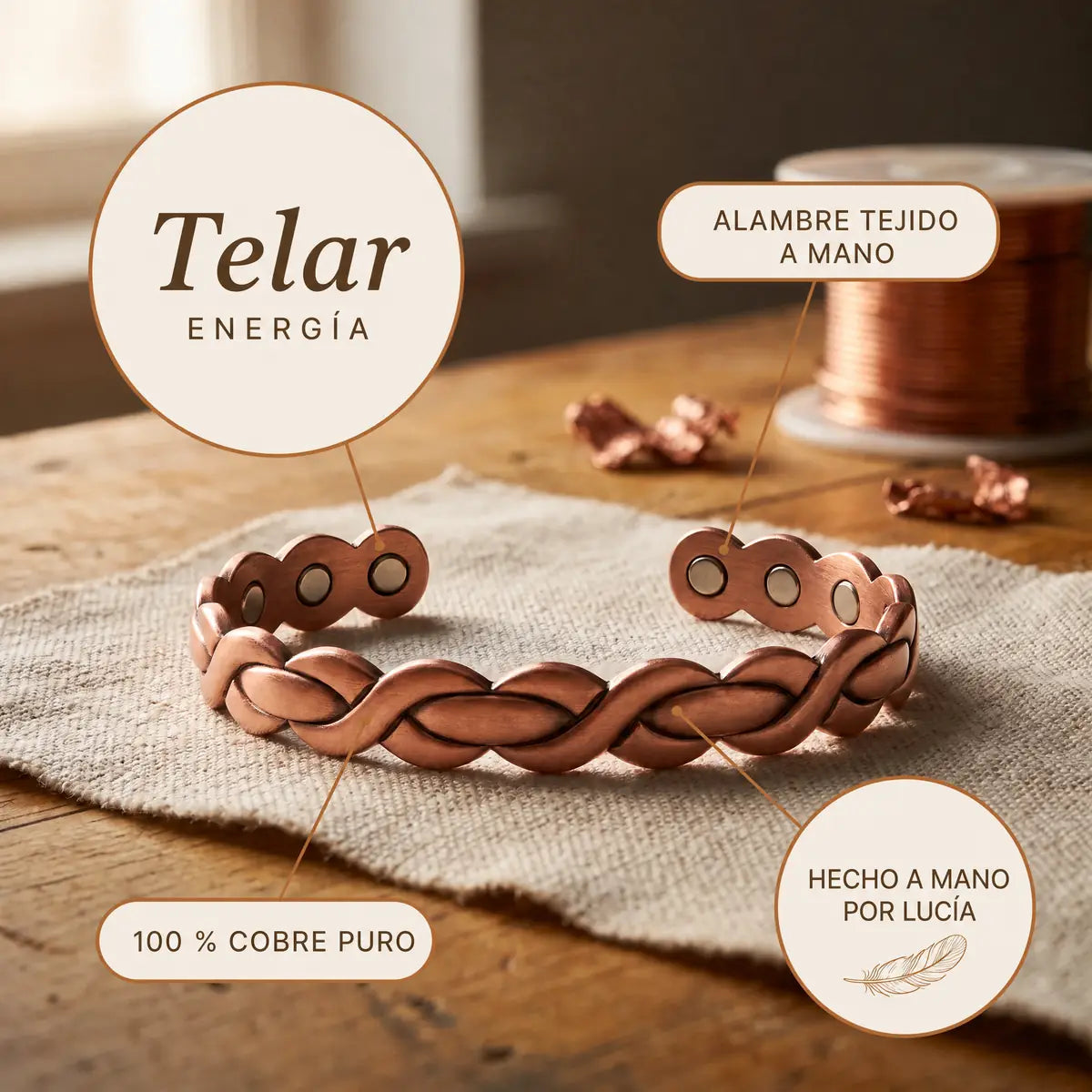Pulsera de cobre Telar