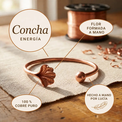 Pulsera de cobre Concha