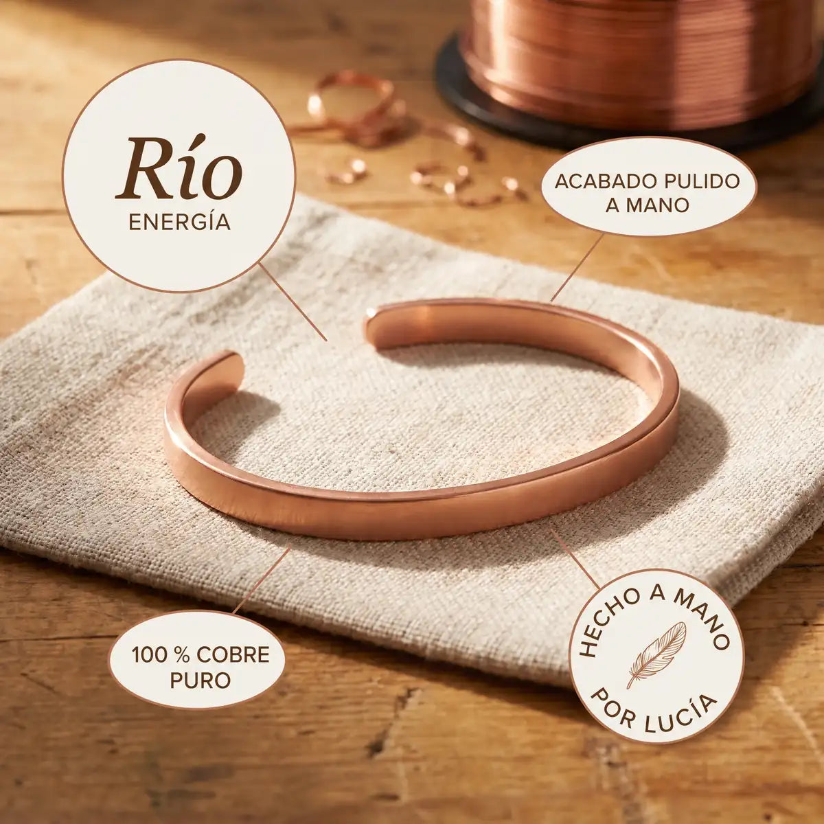 Pulsera de cobre Río