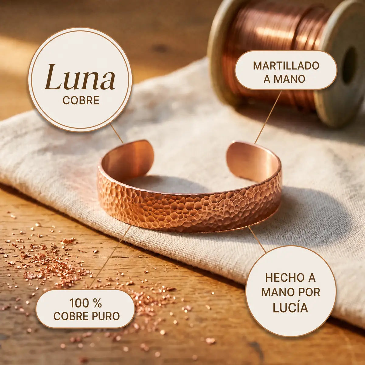 Pulsera de cobre Luna
