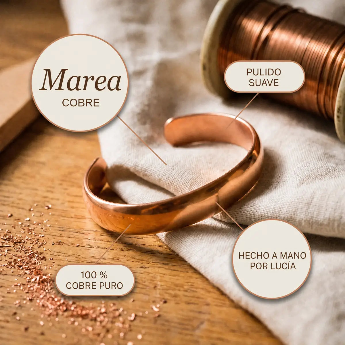 Pulsera de cobre Marea