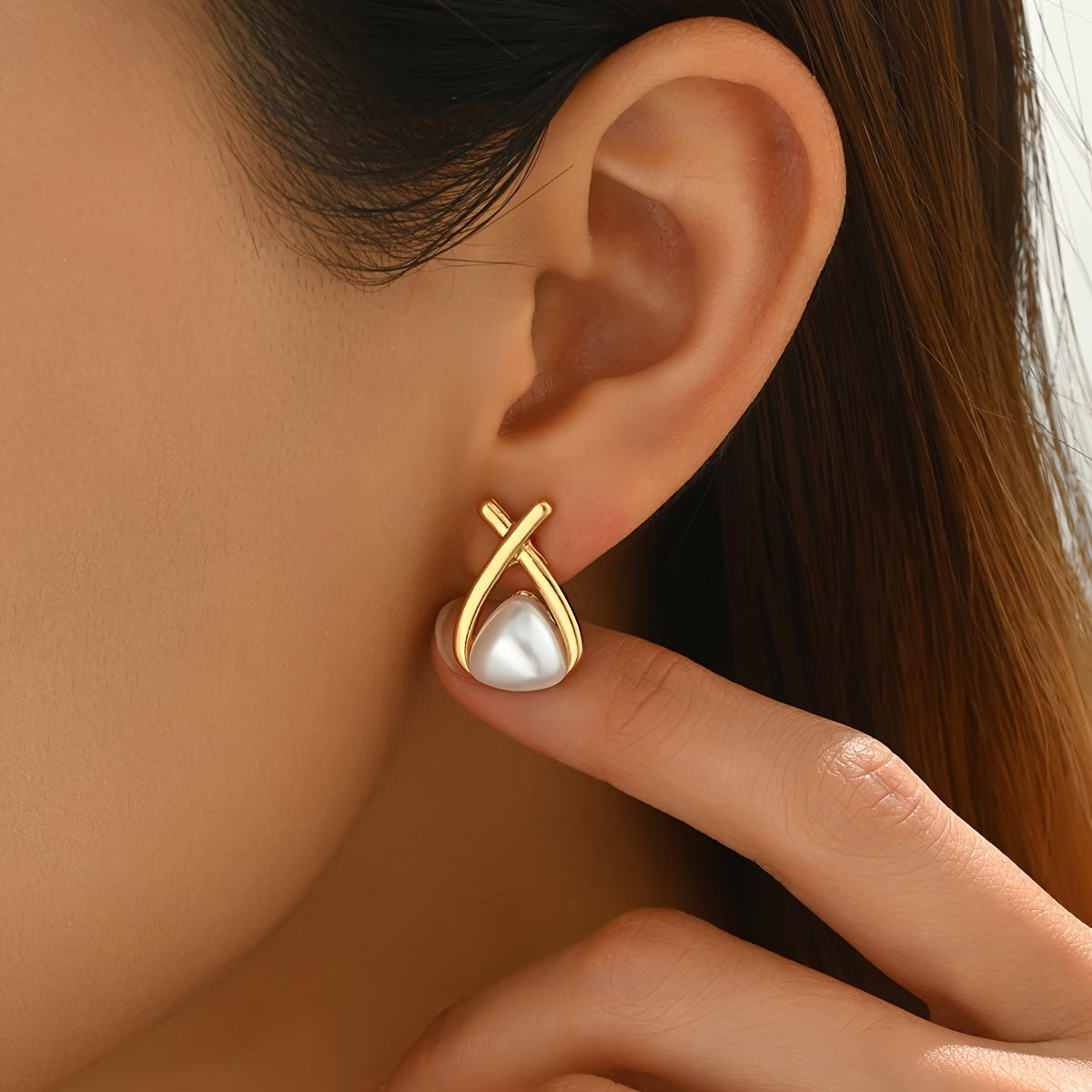 Boucles d'oreilles pendantes en perles style vintage