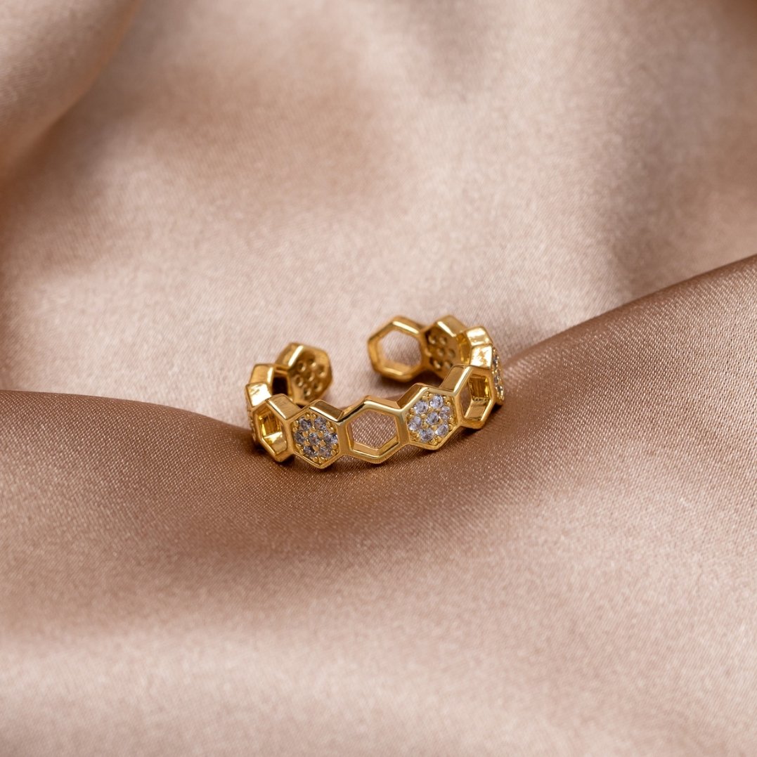 Abeille - Bague en or et cristal