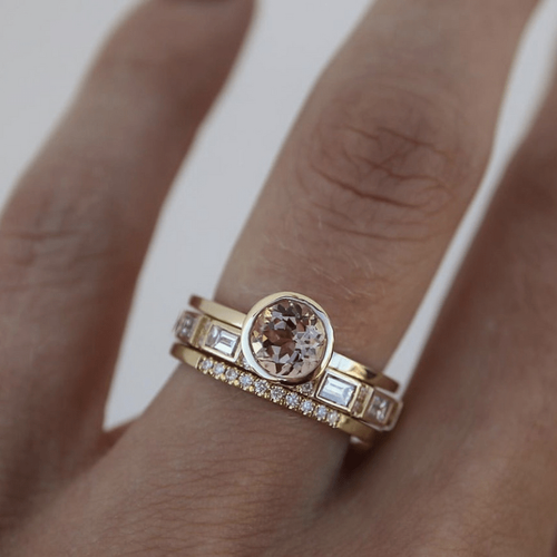 Bague en cristal doré