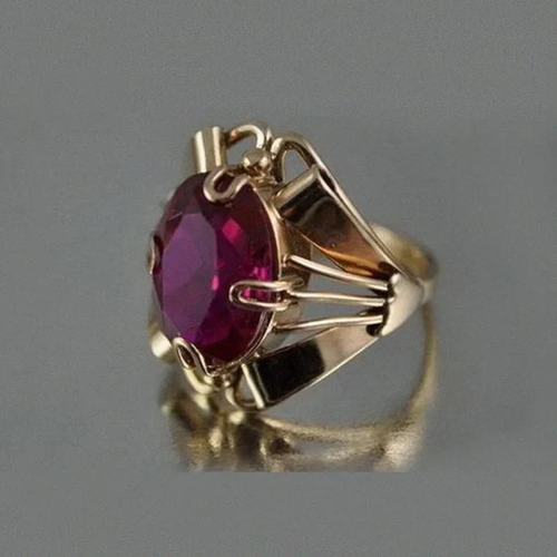 Bague en cristal de grenat en or vintage