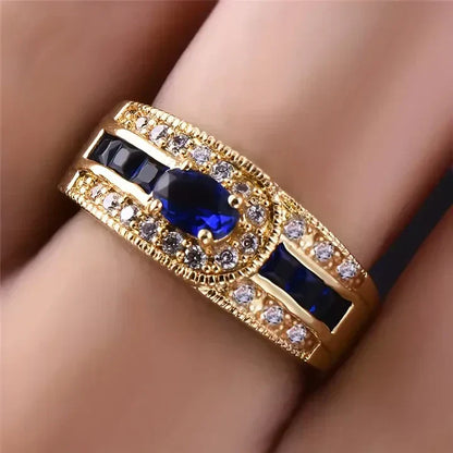 Bague en or bleu brillant