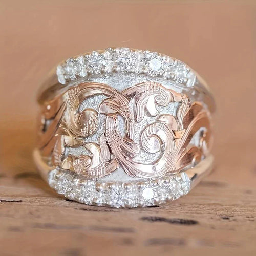 Bague Vintage en Argent & Rose