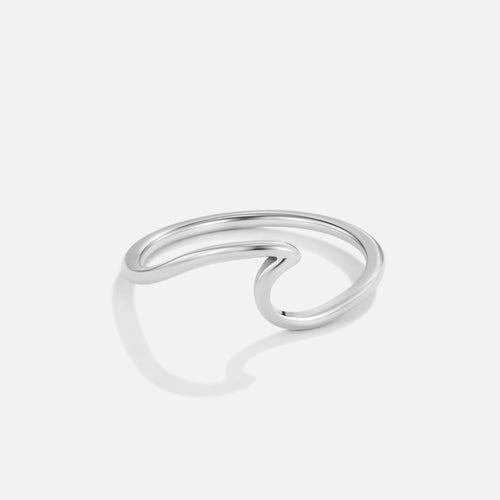 Bague Ondulée en Argent Imari