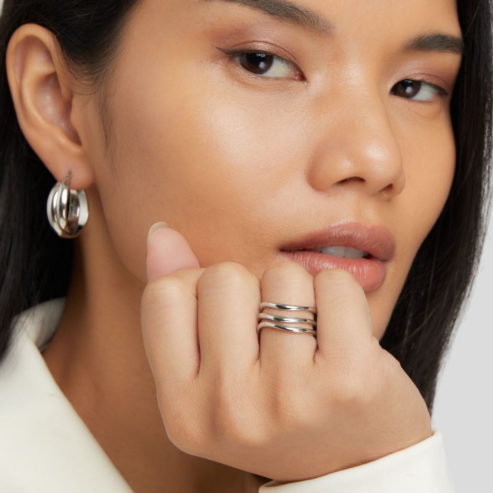Bague en argent Kiya à couches