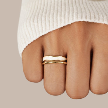 Bague Dorée Sahara à Couches