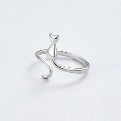 Bague en argent Chat de Minuit