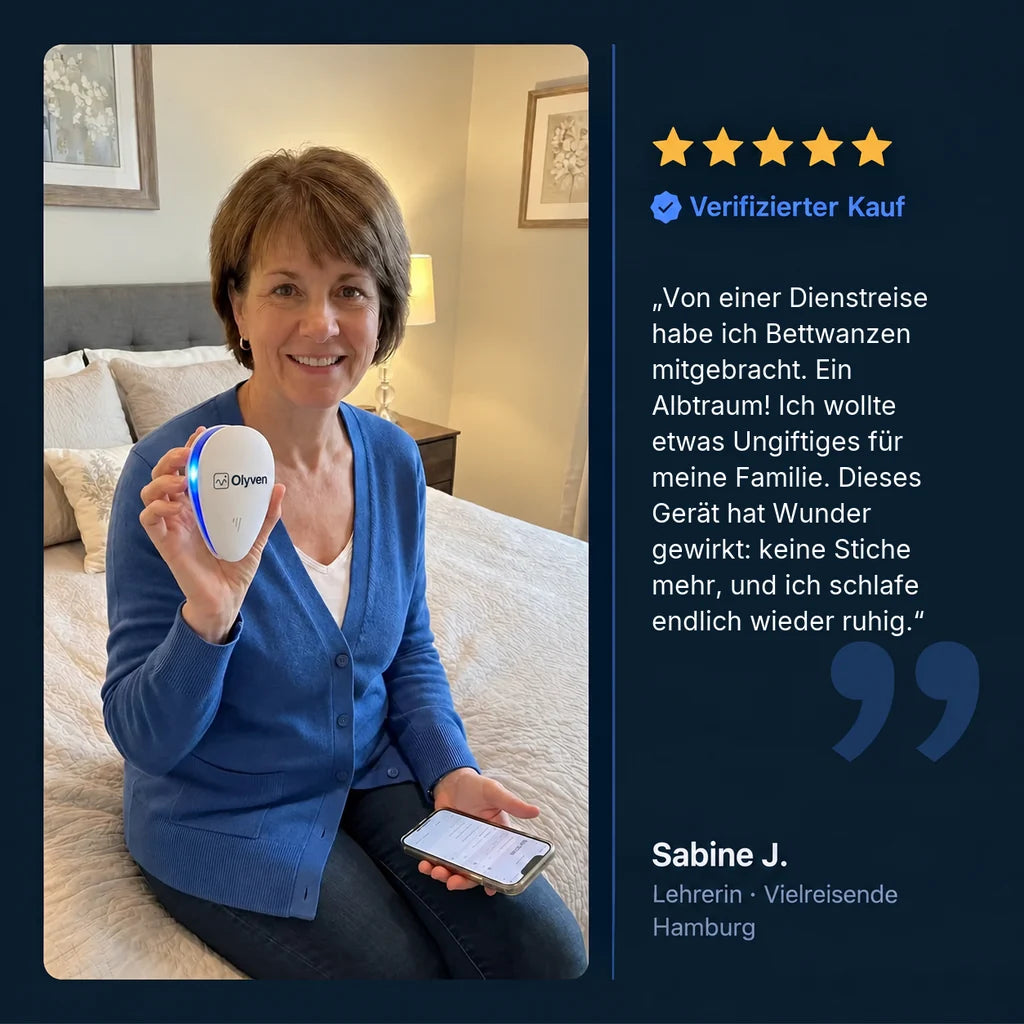 Olyven™ Ultraschall-Schädlingsvertreiber – Vertreibt Bettwanzen & 14 weitere Schädlinge für immer