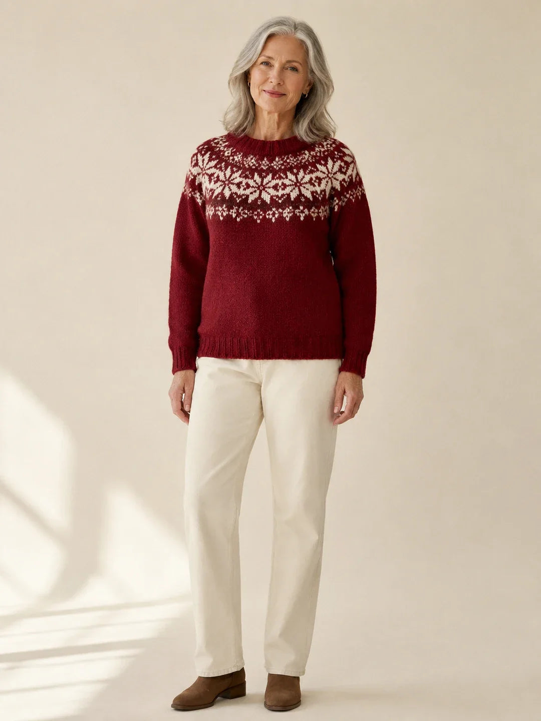 Rosalie Alpine Snowflake Knit Sweater - Hazel & June