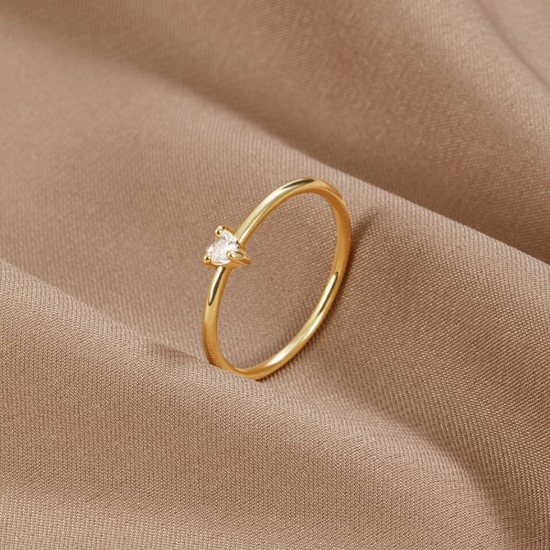 Amour - Bague en cœur en cristal