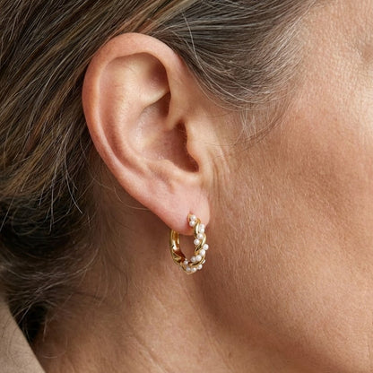 Boucles créoles torsadées en perles