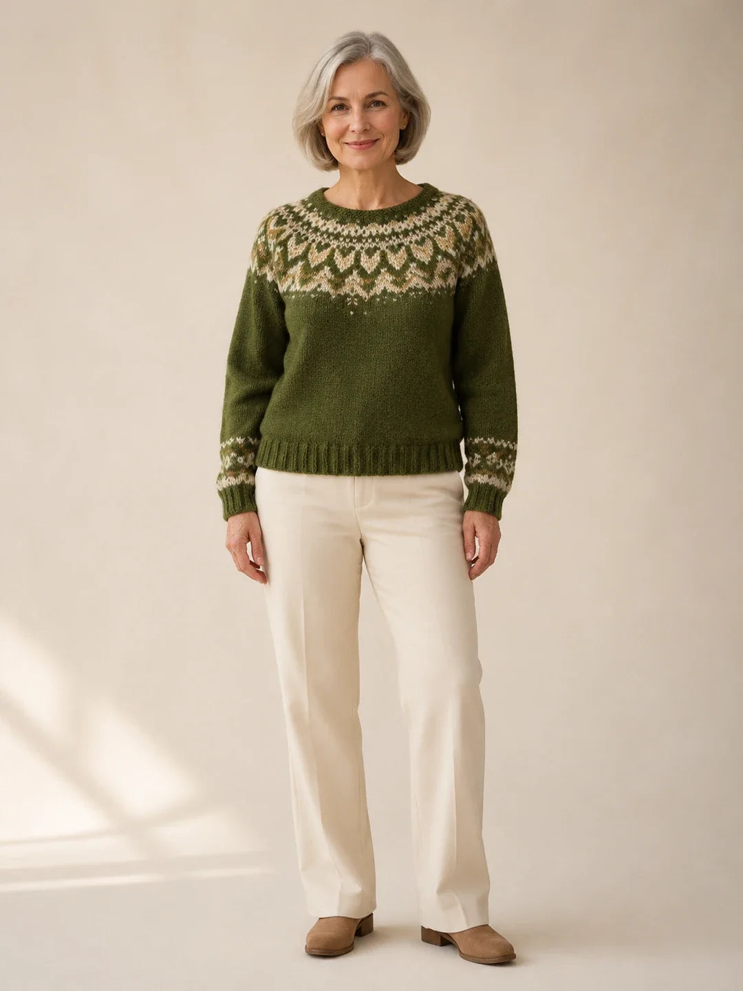 Winifred Nordic Diamond Knit Sweater - Hazel & June